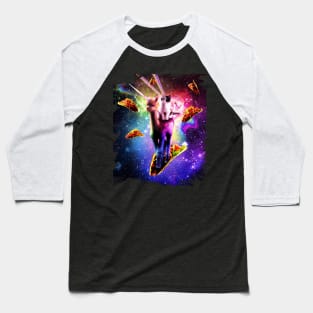 Cosmic Cat Riding Alpaca Unicorn Baseball T-Shirt